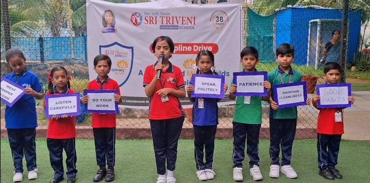 Young students leading a discipline awareness drive